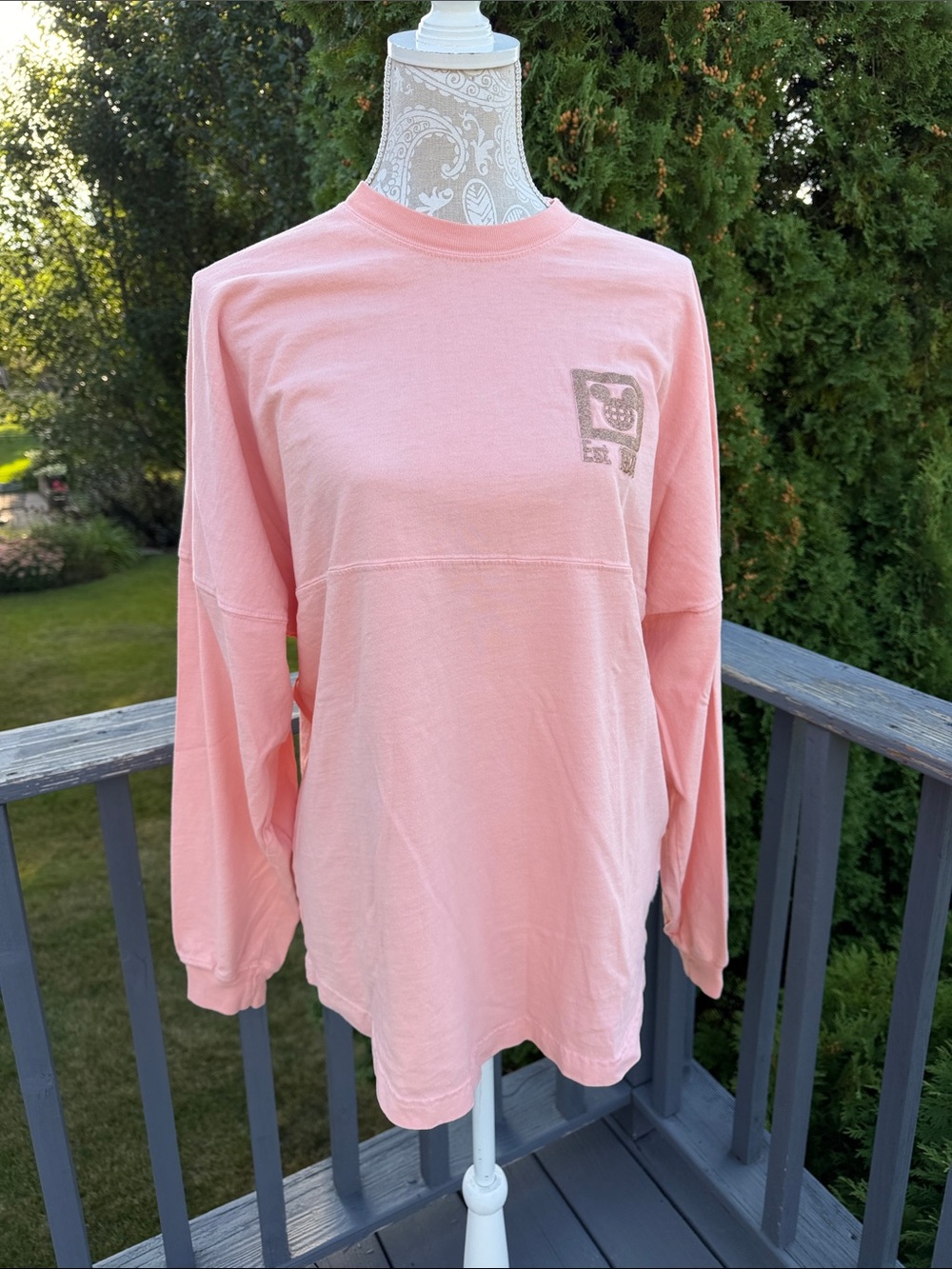 Women’s Pink Coral Disney Spirit Jersey Long-Sleeve sz M